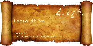 Lacza Éva névjegykártya